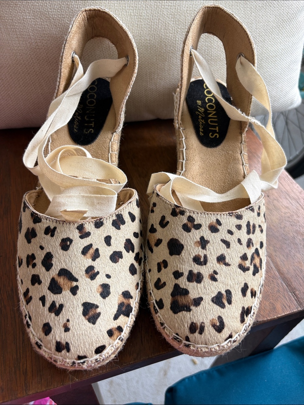 Coconuts by Matisse Leopard Print Espadrille Wedges - Cream, Brown, Black